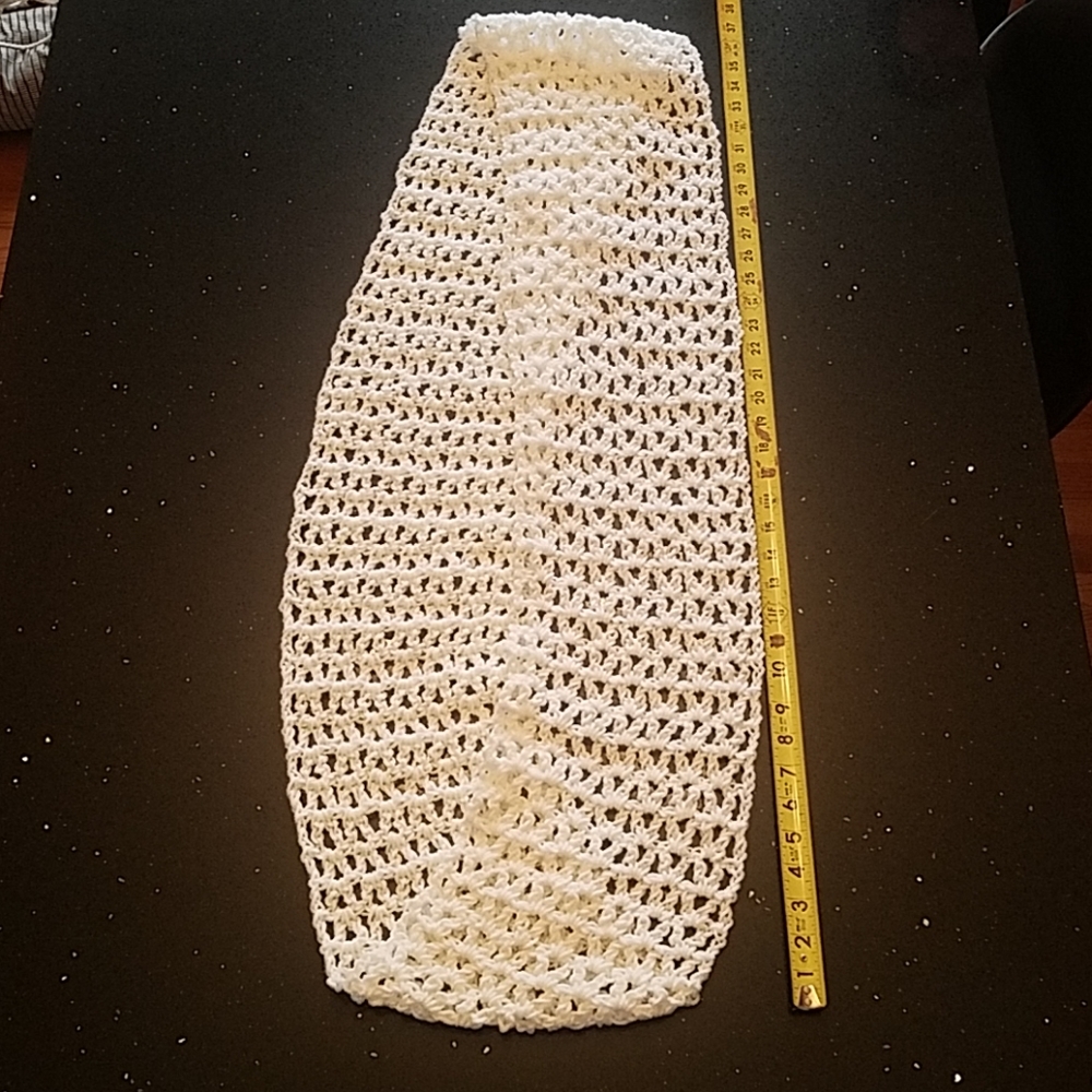 NWOT Infinity White Scarf Hand Crocheted